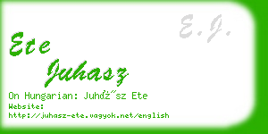 ete juhasz business card